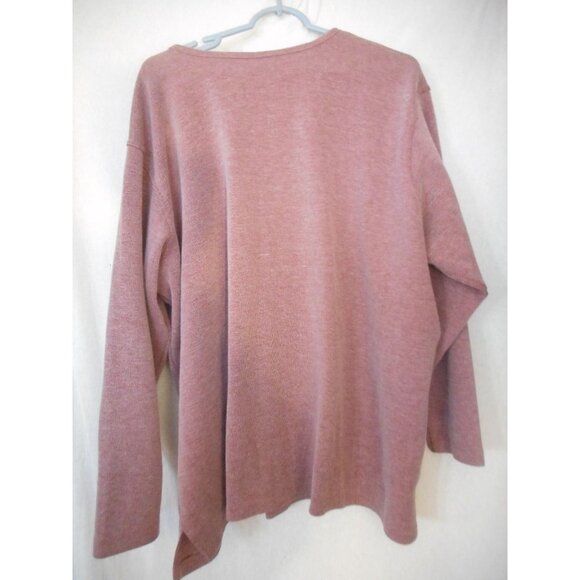 Mauve Gold Sz 26W / 28W V-neck cotton blend Knit top / Sweater  gold accents - Picture 5 of 5